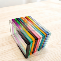 Étui de carte de crédit personnalisé en TPU, motif arc-en-ciel holographique, imprimé par transfert thermique/laser/sérigraphie, anti-rayures, blocage RFID