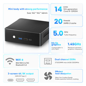 12th Gen Gamer Máy Tính I9 12900H I7 1260P I5 1235U Mini PC Windows 11 Văn Phòng PC DDR4 NvMe 2 * LAN 2.5G Nhỏ Gọn Chơ<span class=keywords><strong>i</strong></span> Game Máy Tính Để Bàn - Product Image 2