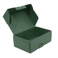 2026 Neue Großhandels-Recyclingfähige Dunkelgrüne Wellpappe Selbstaufrichtende Versandbox Schuh- und Kleidungsboxen mit Logo-Verpackung