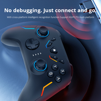 Manette de jeu RGB Flash Switch Controller avec détection de mouvement six axes et macros pour PC et téléphone Android