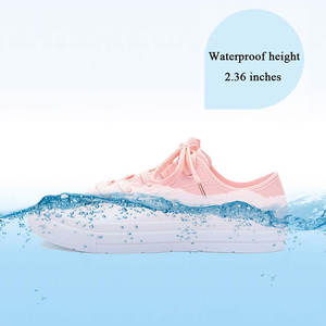 Diskon besar produk baru anti selip karet merah muda wanita tahan air renda Anti selip taman sepatu hujan tinggi atas - Product Image 3