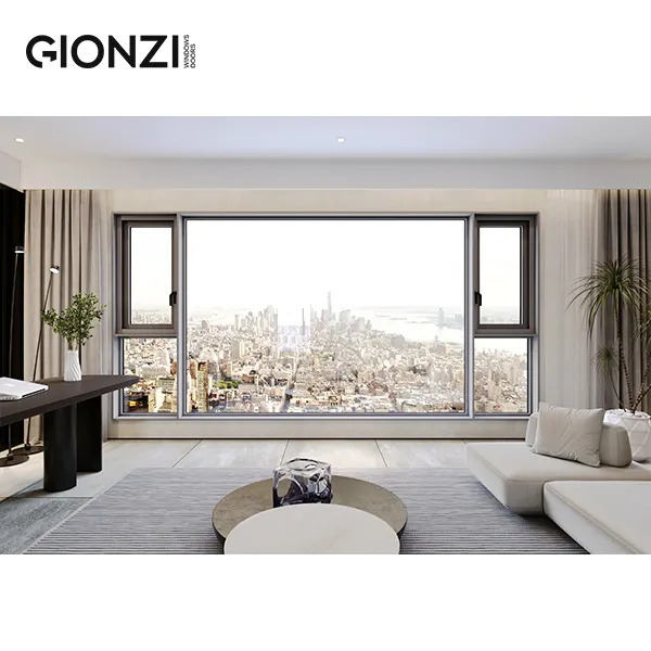 GIONZI 모던 디자인 하우스 2 층 유리 이중 강화 유리 알루미늄 창