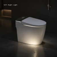 WC intelligent à vidange arrière, bidet intégré au sol avec siège chauffant, chasse d'eau par capteur et télécommande