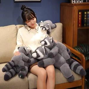 Nuovo Peluche a Forma di Procione Sdraiato, Simpatico Giocattolo Simulazione <span class=keywords><strong>Panda</strong></span> <span class=keywords><strong>Grigio</strong></span>, Cuscino Super Morbido in Cotone PP, Antistress per le Festività - Product Image 5