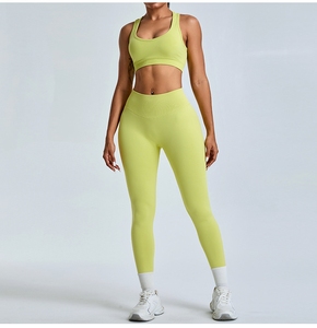 Combinaison de yoga sans couture pour femmes, pantalon de survêtement sexy, embelli dans le dos, haut serré, croupe de pêche, ensembles de yoga et de gymnastique - Product Image 3