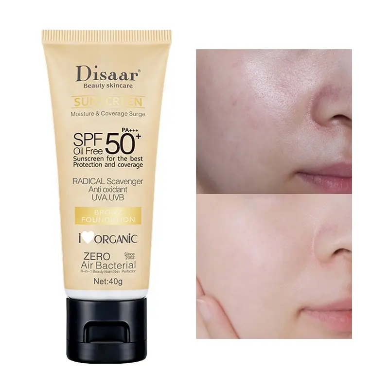 Disaar-crema solar Anti UVA, crema antihumedad y cobertura solar con bloqueador solar SPF50