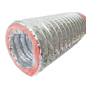 8-Дюймовый Гибкий выхлопной алюминиевой фольги для круглых воздуховодных кондиционер вентиляционного канала из стекловолокна