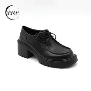 Лучшее качество, черные женские кожаные лоферы, мужская обувь на толстой подошве, мягкая рабочая обувь в стиле ретро