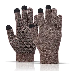 OEM Winter Warm Fleece Gloves Fashionable Wool Knitted Touch Screen Gloves Outdoor Sports Cycling Ski Work Gloves
