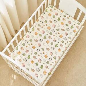 Baby Fitted <b>Crib</b> Sheet <b>Set</b> Custom Logo Organic Cotton Muslin Fitted <b>Crib</b> Sheet for Baby - Product Image 6
