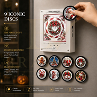 BRAVION Custom CLASSIC RED Christmas NFC Vinyl Record Player Fridge Magnet Light up Music Box Magnetic Fridge with Music