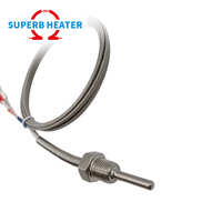 Capteur de température à thermocouple de type K de sonde PT1/4*5*20mm avec câble blindé en acier inoxydable