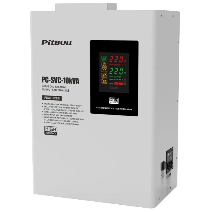 Pitbull PC-SVC servo tipi 10kw otomatik voltaj regülatörü üreticileri düşük voltaj koruması ile 10 kva voltaj sabitleyici