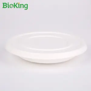 BioKing-Pulpa de bagazo de caña de azúcar biodegradable, recipiente desechable de 24Oz