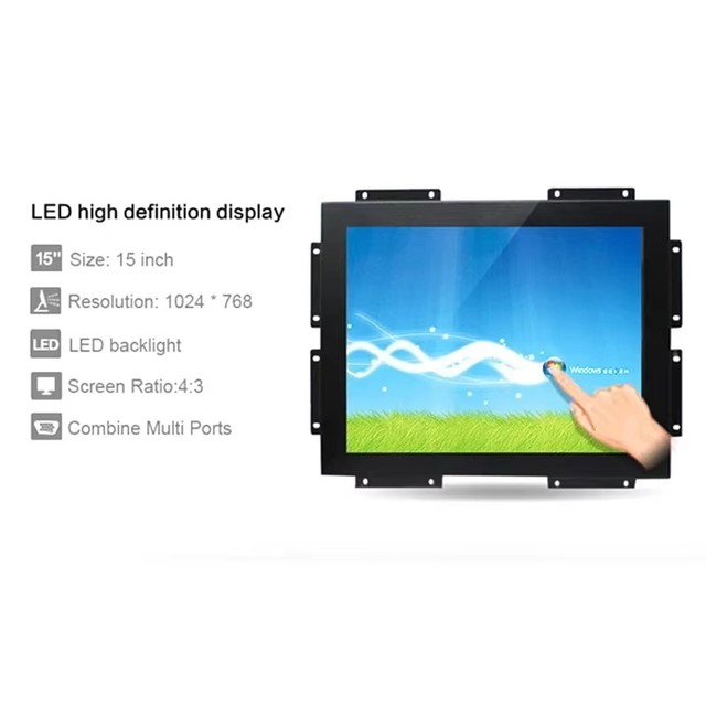 Embedded 15.6inch IP65 Waterproof Industrial Control All-in-One Computer Touch Screen LCD Monitor Serial High Brightness TFT