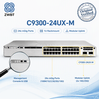 Commutateur Cisco Catalyst C9300-24UX-M 24 ports MGig UPOE L3 640 Gbit/s 480G StackWise 560W/1440W PoE Budget Meraki Cloud Managed