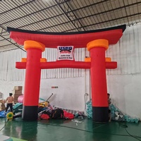 Nouvelle conception de portail japonais Torii rouge gonflable, arche rouge personnalisée, arche gonflable pour bâtiment, portail shinto gonflable rouge