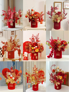 Venta al por mayor Año Nuevo Lunar 2025 Decoración de mesa para el hogar FIESTA DE Nochevieja China vietnamita celebración flor con farolillos regalo - Product Image 6