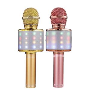wireless microphone professional karaoke speaker consender handheld microfone LED light radio mikrofon studio record mic - Product Image 1
