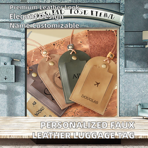 Etiqueta de Equipaje de Piel Sintética de Lujo con Patrón de Letras, Porta Etiquetas Personalizado con Nombre, Identificador de Maleta, Etiqueta de Dirección, Accesorios de Viaje - Product Image 2