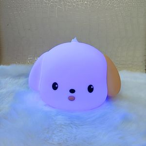 Lámpara Nocturna de Silicona con Forma de Perro, Control Táctil, Cambio de Color RGB, Lámpara LED para Niños, Lámpara de Noche Recargable por USB - Product Image 4