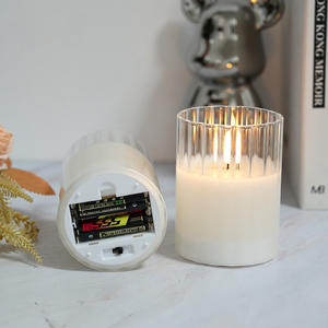 Kính sọc bên trong LED Nến điện tử mô phỏng ngọn lửa không khí trang trí lớn vừa và nhỏ ba kích cỡ - Product Image 5