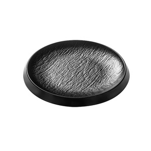 Xiangyuan <b>Melamine</b> Steak <b>Plate</b> Round Black Frosted Stone Texture Restaurant Use Party Dinnerware - Product Image 5