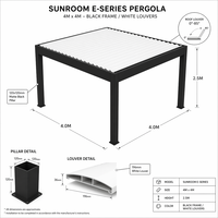 Pergola motorisée moderne en aluminium économique avec lames orientables, protection UV UPF 50+, imperméable, pour terrasse extérieure, jardin et villa