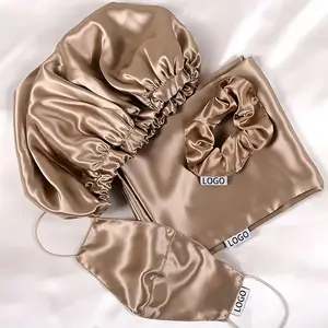 Großhandel 16 19 22momme Seide Schlafmütze Designer Silk Bonnets Wraps 100% Maulbeer Seide Turban für langes Haar