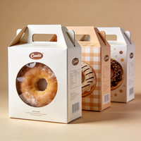 Boîte à donuts et desserts grande capacité, conteneur à pâtisserie jetable personnalisé en gros pour boulangerie à emporter