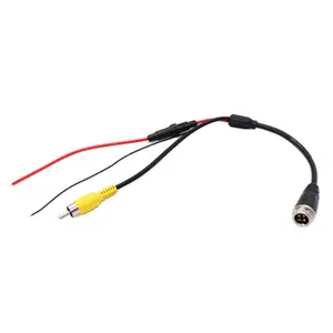 0.3M Backup Camera DVR 4 Pin Car Camera Aviation Cable Connector 5A fuse Plug Male RCA