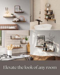 Phòng ngủ trang trí tường kệ, phòng khách nhà bếp lưu trữ Kệ, treo tường nông thôn bằng gỗ nổi Kệ phòng tắm kệ nhỏ - Product Image 5