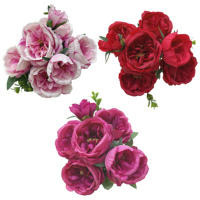 Künstliche Blumen Mehrfarbige Austin-Rosen-Sträuße mit Grünzeug Großhandel für Hochzeits-Blumenarrangements Weihnachtsparty-Dekoration