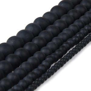 <span class=keywords><strong>Perles</strong></span> noires mates en pierre naturelle, pierres rondes d'<span class=keywords><strong>onyx</strong></span> pour la fabrication de bijoux, livraison gratuite - Product Image 2