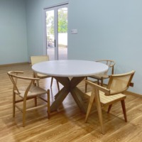 Ensemble de table à manger moderne en fibrociment et bois pour extérieur, hôtel, maison, jardin, décoration OEM
