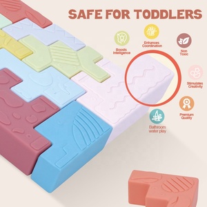 Nouveautés 2026 – Blocs de construction sensoriels Montessori en caoutchouc souple pour bébé, grand format, pour la dentition et l'éveil précoce - Product Image 4