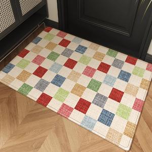 Tapis d'entrée américain rétro moderne, rectangulaire, à motifs géométriques, antidérapant, lavable en machine, en fibre de polyester, tapis de porte pour la maison - Product Image 5