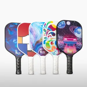 Pagaie de pickleball imprimée personnalisée en fibre de verre PP polypropylène Noyau en nid d'abeille PKZK Jeu de pagaies de pickleball