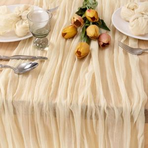 Chiffon de gaze beige 10 pieds, décoration de printemps et de Pâques, chemin de table rustique en gaze lavande pour douche nuptiale - Product Image 1