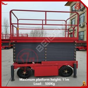 Beigonk 12 mét Scissor Lift giàn giáo 18M 500kg thủy lực điện Lift di động cắt kéo cắt ngã ba Nâng Nền tảng - Product Image 2