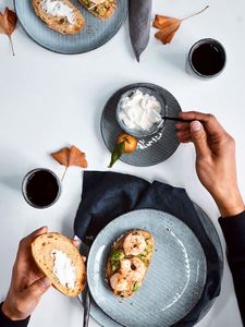 Platos de Cerámica para Cena de 8 Pulgadas, Vajilla Moderna Rústica, Platos de Porcelana para Servir - Product Image 4