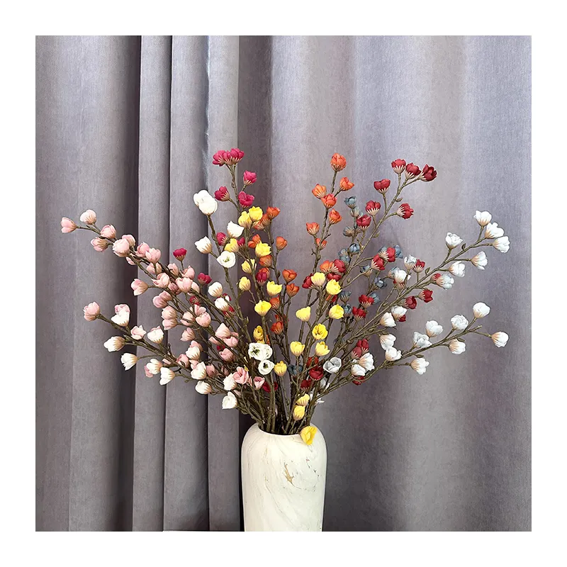 Altezza 85cm bellissimo tessuto rivestito fiore di prugna artificiale casa vaso ornamento matrimonio decorazione di fiori artificiali