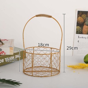Cesto regalo a mano di un anno cesto di nozze festivo cesto di filo spinato dorato all'ingrosso - Product Image 3