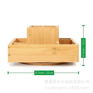 Boîte de rangement en bois carrée, porte-stylo de couleur bois naturel pour bureau, étude, usage domestique - Product Image 5