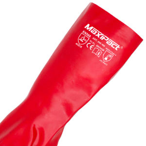 MaxiPact 내 화학성 코팅 면 열 단일 담근 부드러운 지원 빨간색 <span class=keywords><strong>PVC</strong></span> 코팅 작업 안전 방수 장갑 - Product Image 5