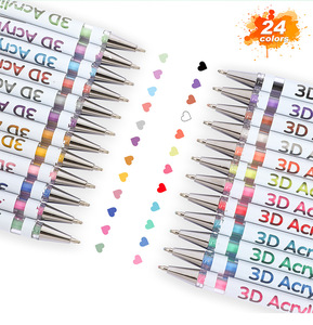 3 डी ऐक्रेलिक जेल पेन का पोर्टेबल सेट कला मार्कर के लिए चिकनी प्रवाह अद्वितीय पेन कैप डिजाइन के साथ चमकदार समृद्ध स्याही रंग - Product Image 6