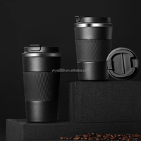 Vente en gros de gobelet à café à double paroi de 500ml et 380ml tasse de voyage en acier inoxydable avec tasse de bureau sous vide à rabat étanche