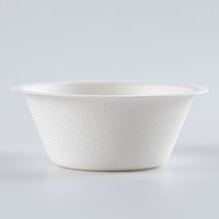 Bol à couvercle rabattable en pulpe de canne à sucre de 250ml Conteneurs alimentaires à emporter Matériau de bagasse durable pour les déjeuners