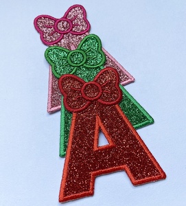 Grosir setrika pada huruf untuk seragam bordir <span class=keywords><strong>Patch</strong></span> Sparkle Glitter a huruf Glitter Applique huruf - Product Image 2