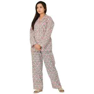 Floral Printed Sleepwear Set 100% Cotton Long Sleeve Shirt and <b>Pants</b> Soft Comfortable Lightweight Summer Pajama Set - Product Image 3